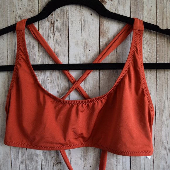 NWT Fashion Nova Rust Passiflora Bikini Top - Picture 3 of 7